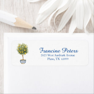 Chinoiserie and Lemons Return Address Label