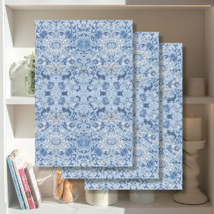 Chinoiserie Asian Floral Blue and White Decoupage Tissue Paper