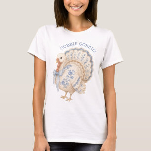 Chinoiserie Autumn Floral Pumpkin Stack T-Shirt
