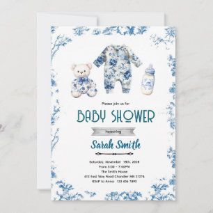 Chinoiserie baby shower party invitation