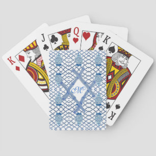 Chinoiserie Bamboo Ginger Jar Jars  Playing Cards