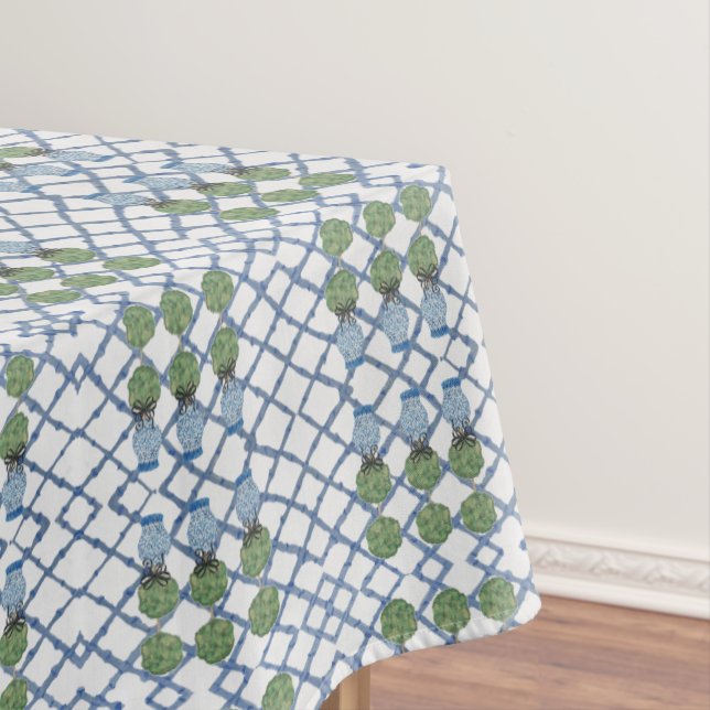 Chinoiserie Bamboo Topiaries Topiary  Tablecloth (In Situ)