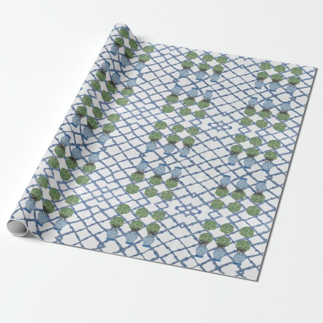 Chinoiserie Bamboo Topiaries Topiary  Tissue Paper (Unrolled)
