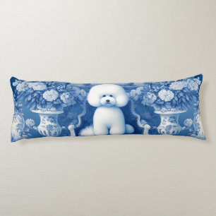 Chinoiserie Bichon Frise Body Pillow