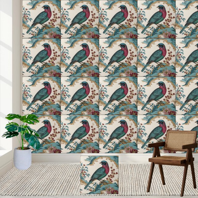 Chinoiserie Bird and Floral Tile (Chinoiserie Bird and Floral Tile)