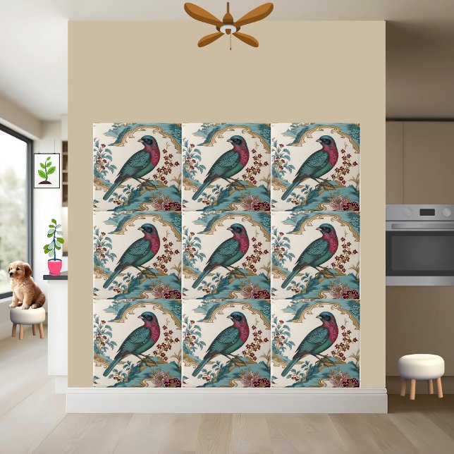 Chinoiserie Bird and Floral Tile (Creator Uploaded)