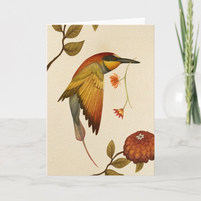 Chinoiserie Birds - Blank Greeting Card (Front)