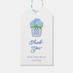 Chinoiserie Blue and White Hydrangea Thank You Tag