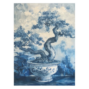 Chinoiserie Blue and White Porcelain Design Tablecloth