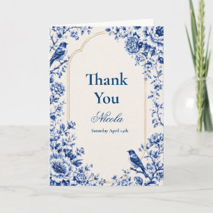 Chinoiserie Blue Baby Shower Thank You Card