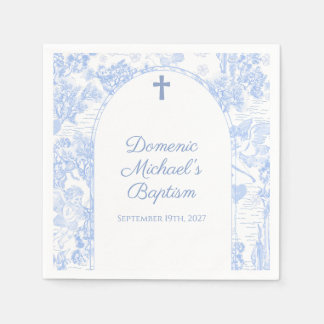 Chinoiserie Blue Baptism Cocktail Napkins
