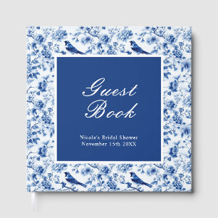 Chinoiserie Blue Birds and Flowers Bridal Shower Guest Book