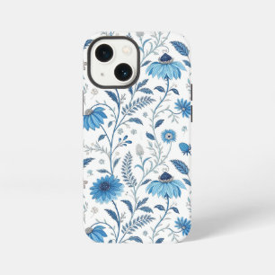 Chinoiserie Blue Echinacea Pattern iPhone 13 Mini Case