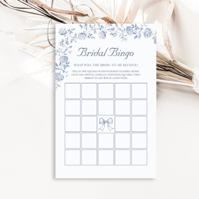 Chinoiserie Blue Floral Bridal Bingo Game (Creator Uploaded)