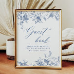 Chinoiserie Blue Floral Wedding Guestbook Sign<br><div class="desc">Chinoiserie Blue Floral Wedding Guestbook Sign</div>