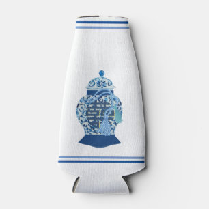 Chinoiserie Blue Ginger Jar Can Bottle Cooler