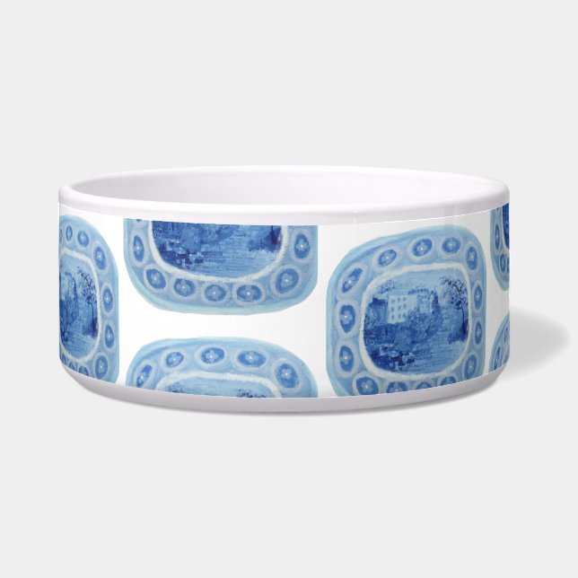 Chinoiserie Blue Ginger Jar Jars Dog Dish (Front)