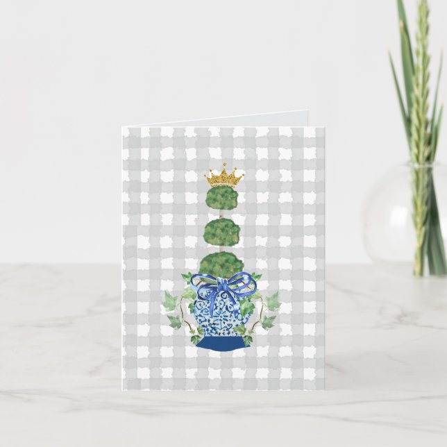 Chinoiserie Blue Ginger Jar topiary Card (Front)