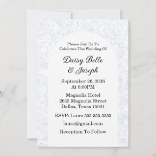 Chinoiserie Blue Peony Wedding Invitation