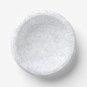 Chinoiserie Blue Peony Wedding Paper Plate