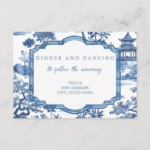 Chinoiserie Blue Reception Card