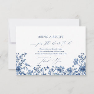 Chinoiserie Blue Recipe Request Enclosure Card