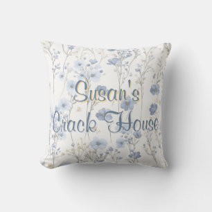 Chinoiserie Blue Toile Custom Mahjong Cushion