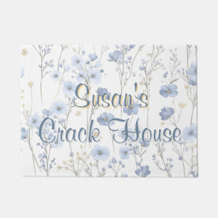 Chinoiserie Blue Toile Custom Mahjong Doormat