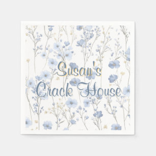 Chinoiserie Blue Toile custom Mahjong Napkin