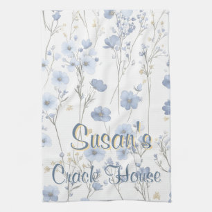 Chinoiserie Blue Toile Mahjong Tea Towel