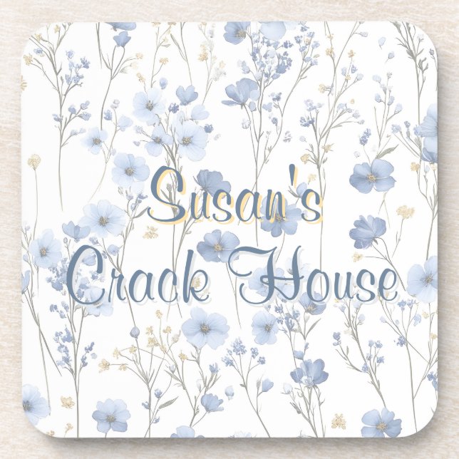 Chinoiserie Blue Toile Peacock Custom Mahjong Coaster (Front)