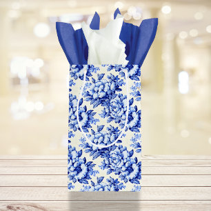 Chinoiserie Blue White Floral Small Gift Bag