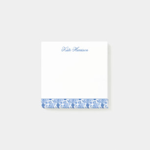 Chinoiserie Blue & White Ginger Jar Floral Vases Post-it Notes