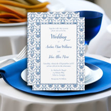 Chinoiserie Blue White Pattern Wedding