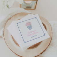 Chinoiserie Blush Pink Navy Peony Wedding Shower N