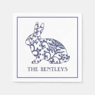 Chinoiserie Bunny Rabbit Personalized Napkins