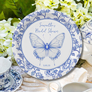 Chinoiserie Butterfly Bridal Shower Paper Plate