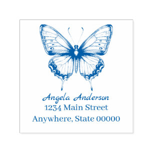 Chinoiserie Butterfly Return Address Self-inking Stamp