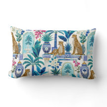 Chinoiserie Cheetah Throw Pillow