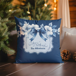 Chinoiserie Chic Blue Christmas Cushion