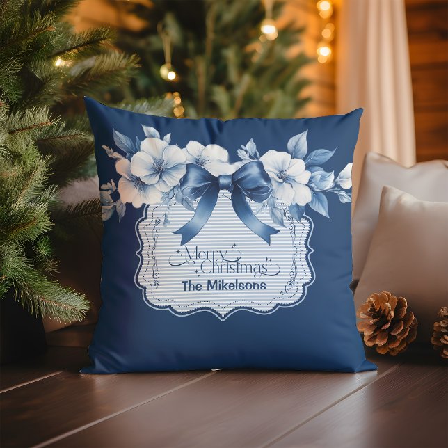 Chinoiserie Chic Blue Christmas Cushion (Creator Uploaded)