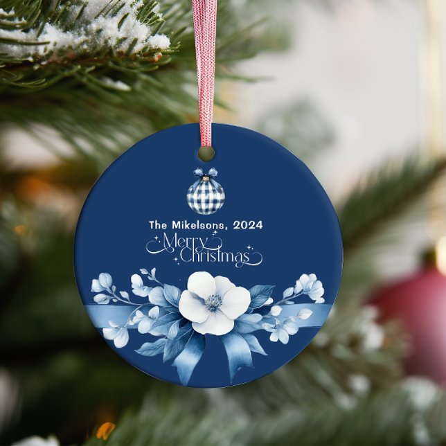 Chinoiserie Chic Blue Christmas Ornament (Creator Uploaded)
