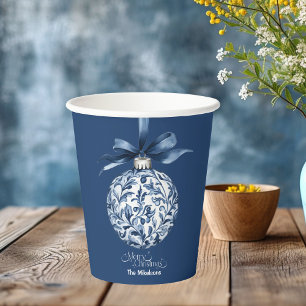Chinoiserie Chic Blue Christmas Paper Cups