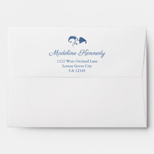 Chinoiserie Chic Blue White Floral Return Address Envelope