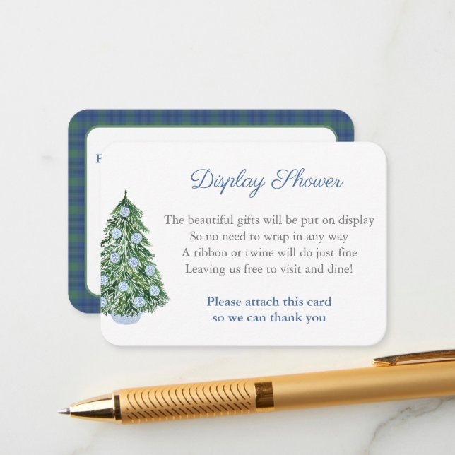 Chinoiserie Chic Christmas Tree Display Shower Enclosure Card (Front/Back In Situ)