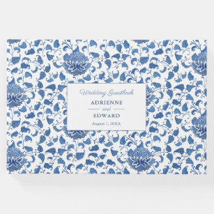 Chinoiserie Chic Classic Blue Wedding Guest Book