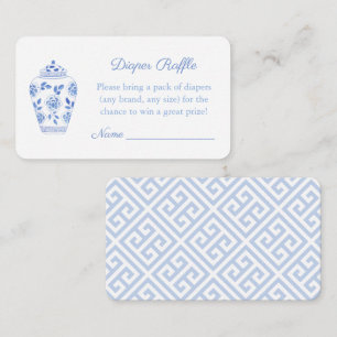 Chinoiserie Chic Diaper Raffle Baby Shower Enclosure Card