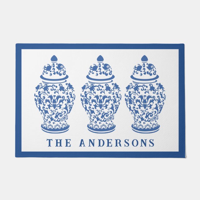 Chinoiserie Chic GingerJar Doormat (Front)