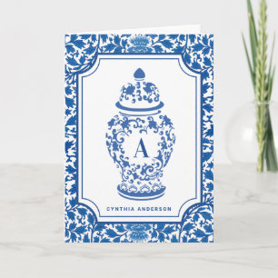 Chinoiserie Chic GingerJar    Monogram   Note Card