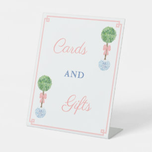 Chinoiserie Chic Girl Baby Shower Cards And Gifts Pedestal Sign